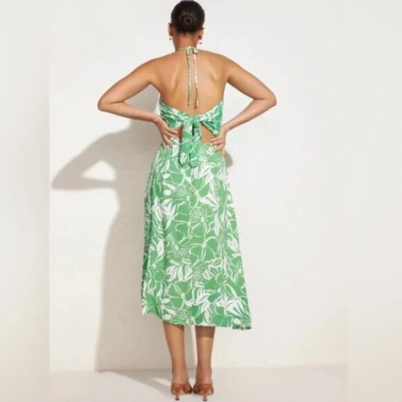 Faithfull The Brand Taormina Midi Dress In El Marsa Floral Green US 10- NWT - Picture 3 of 9